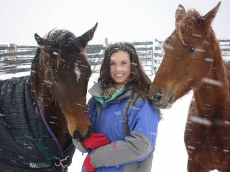 Taryn in the snow at Windsor Farm